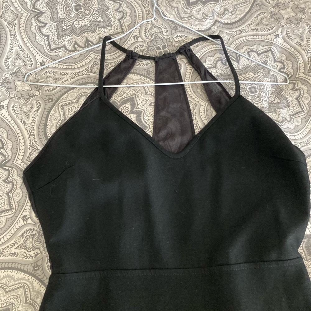 Zara black midi pencil shirt dress with detailed back S